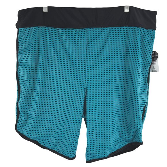 Torrid Swim Shorts Bottom 3X Teal Black Polka Dot Nylon Spandex NWT SW-2102 - Picture 1 of 9
